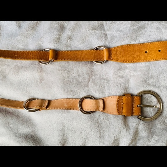 FURLA Genuine Leather Camel Big Rings Long Belt main image 9